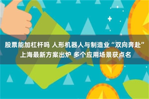 股票能加杠杆吗 人形机器人与制造业“双向奔赴” 上海最新方案出炉 多个应用场景获点名