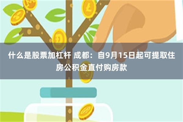 什么是股票加杠杆 成都：自9月15日起可提取住房公积金直付购房款