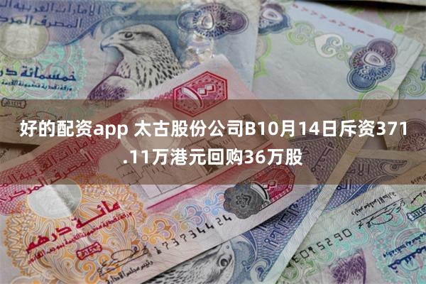 好的配资app 太古股份公司B10月14日斥资371.11万港元回购36万股