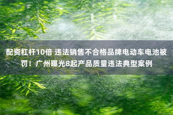 配资杠杆10倍 违法销售不合格品牌电动车电池被罚！广州曝光8起产品质量违法典型案例